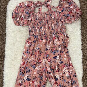 Floral Pink Jumpsuit with Elastic Top | Amazon | 2XL